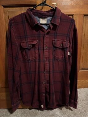 Vans Maroon Plaid Flannel Shirt